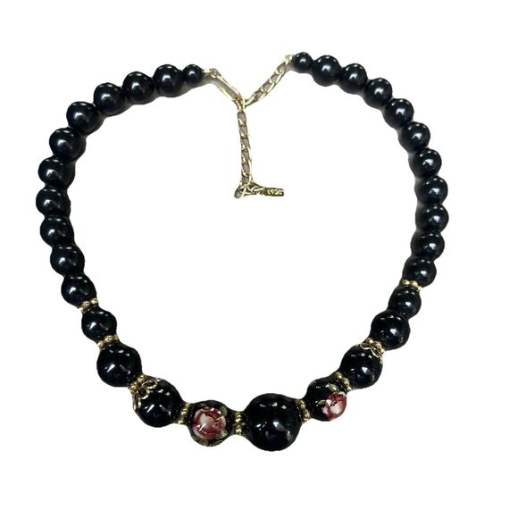 Vintage Japanese Floral Necklace - Picture 1 of 5